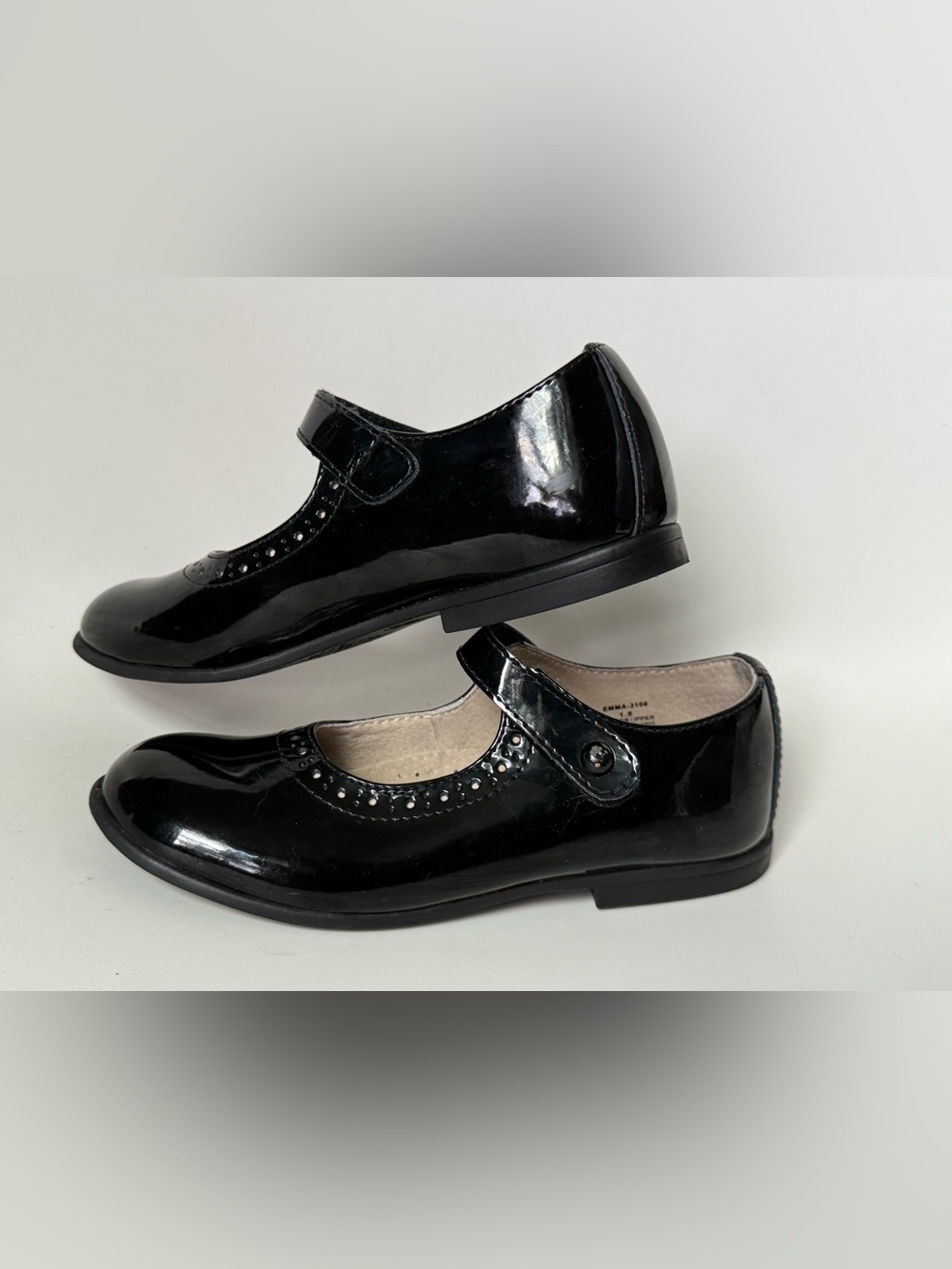 FootMates Girls' Black Patent Mary Jane Moccasins
